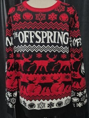 Offspring Men's Red & Black Fair Isle Sweater